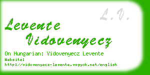 levente vidovenyecz business card